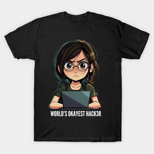 World's Okayest Hacker v4 T-Shirt by AI-datamancer